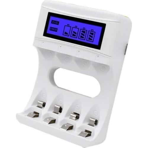 4 Slots Lcd Sn Usb Battery Charger For Rechargeable Aa/Aaa/Ni-Cd/Ni-Mh