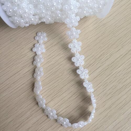 2 yards 13mm white plum blossom pearl DIY flower Jewelry Beads Chain wedding &Christmas decoration -D24