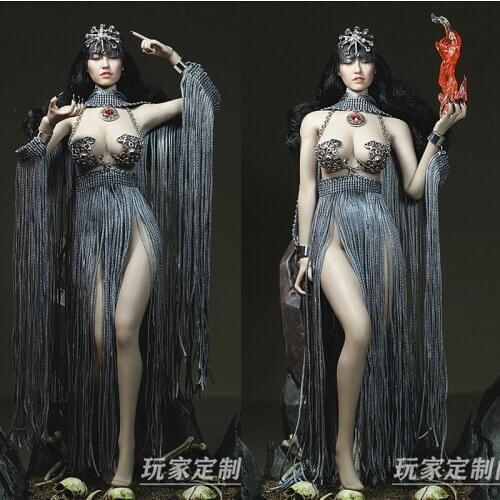 1:6 steel bone coated female soldier clothes-earth goddess female doll clothing accessories Indian Queen Dress Up
