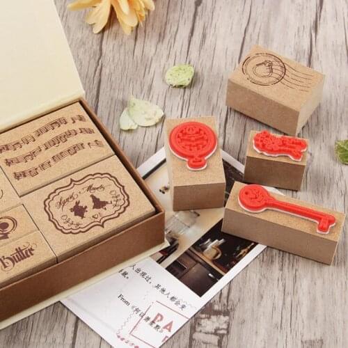 1 Set Vintage Time Travel Series DIY Craft Wooden Rubber Stamps for Scrapbooking Stationery Scrapbooking Standard Stamp