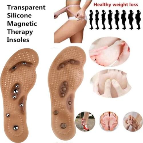 1 Pair Foot Care Cushion Acupressure Slimming Insole Pad Magnetic TherapyMassage Shoes Insoles Shose Woman zapatos mujer