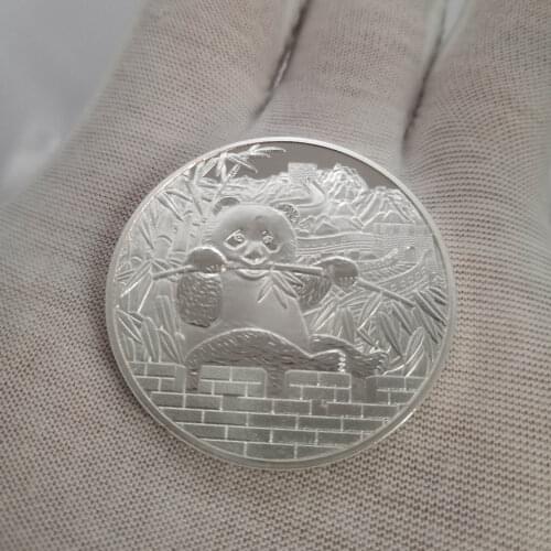 1oz Panda Silver Coin China Cute Animal Commemorative Silver Plated Coins for kids Gifts Collectibles Gift