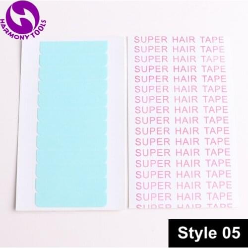 12pcs/sheet ) 60pcs 0.32" x 1.57" SUPER HAIR TAPE Pre-cut Double-Sided Tape Tabs for Tape Hair Extensions / Wigs / Toupee