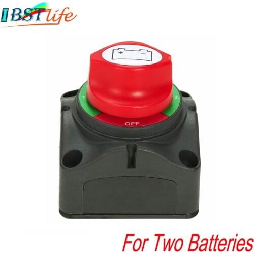 12V/24V Dual Battery Selector Isolator Master Switch Cutoff Cut Off Disconnect Power Kill Switch 4 Position Marine Boat Car RV