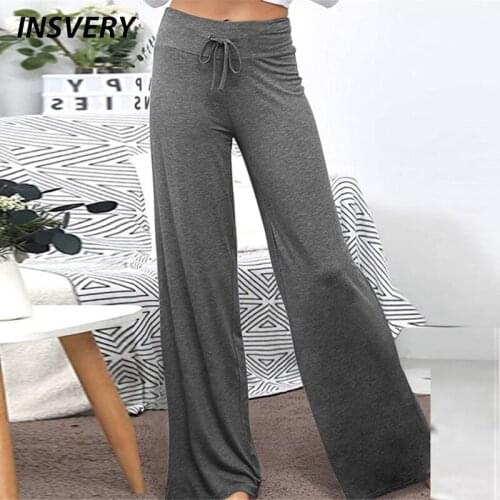 2021 Casual High Waist Pants Women Fashion Summer Autumn Trousers 2021 Gray Straight Sweatpants Female Drawstring Solid Pants