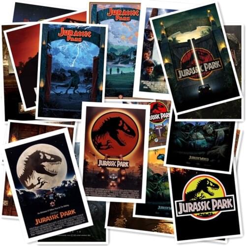A1-46# Jurassic Park 20/pcs PVC Series Sticker Home Decor Fridge Styling Wall Travel Suitcase Graffiti Styling Stickers