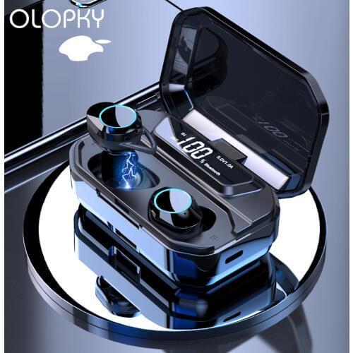 G02 TWS 5.0 Bluetooth 6D Stereo Sport Earphone Wireless Earphones IPX7 Waterproof Earphones 3300mAh LED Display Smart Power Bank