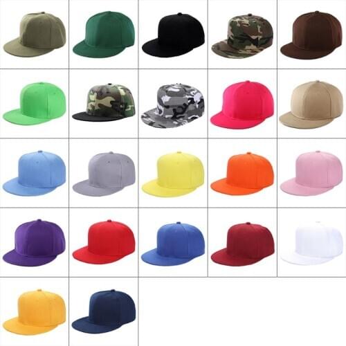 22 Styles Women Men Summer Hip Hop Style Baseball Cap Flat Bill Brim Blank Solid F3MF