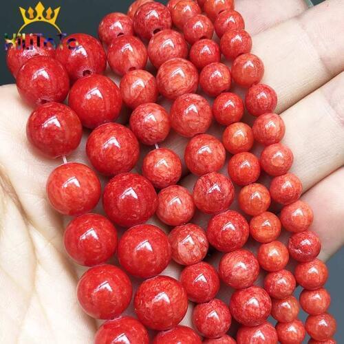 Natural Stone Beads Round Dark Red Jades Loose Beads For Jewelry Making DIY Bracelet Necklace Accessories 15''Pick Size 6/8/10mm