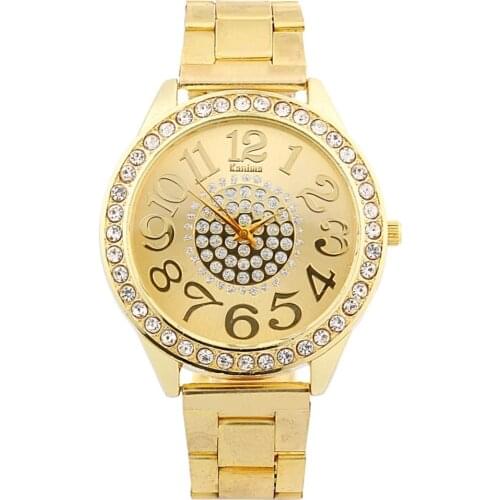 Women Watch New Luxury Fashion Large dial Digital Quartz Watches Tricolor Full Steel Rhinestone Dress Ladies Wristwatches Reloj