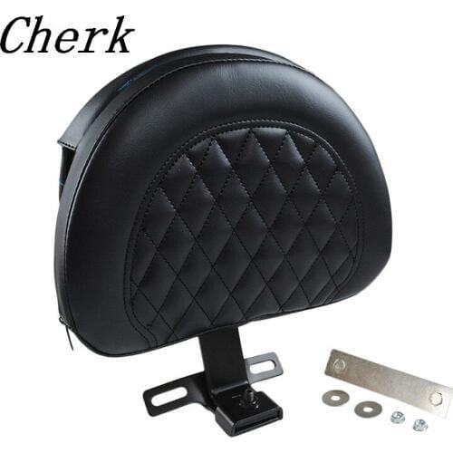 Black Motorcycle Detachable Plug-in Adjustable Driver Backrest Kit For Harley Fatboy Heritage Softail 2007-2017