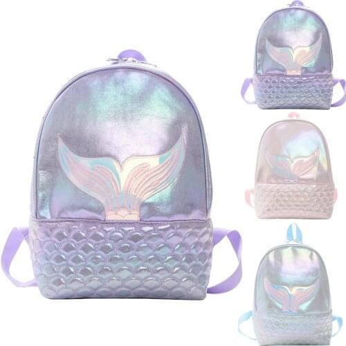 Girls sequined fish tail backpack childrens large zipper dream colorful school bag teenagers backpack school travel bag