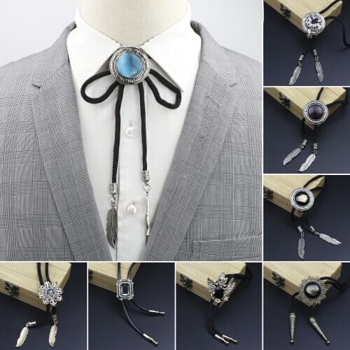 Oval New Trendy Mint Green Black Bolo Tie Western Cowboy Dress Shirt Accessory Jewelry Bolo-ties Necktie Necklace Gift For Men