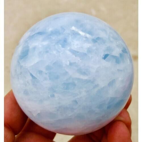 Blue celestite crystal sphere reiki healing natural stone and minerals quartz ball home decoration for sale 1pcs