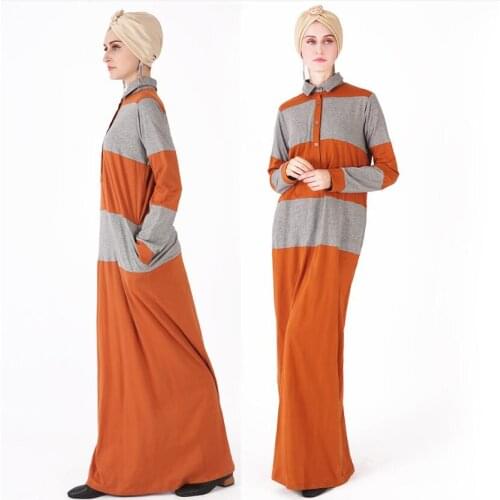 Hijab Kimono Abaya Muslim Dresses Fashion Ropa Arabe Mujer Islamic Stitching Abai Clothes Women Lapel Vestido Musulman Mujer KJ