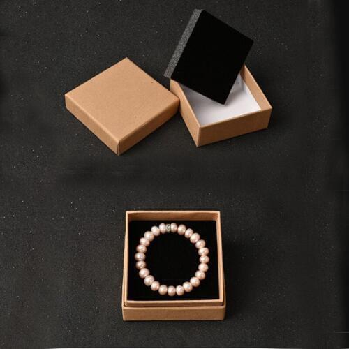 Square jewelry organizer box Engagement Pendant For Earrings Necklace Bracelet Display Kraft Paper Jewerly Box And Packing Gifts