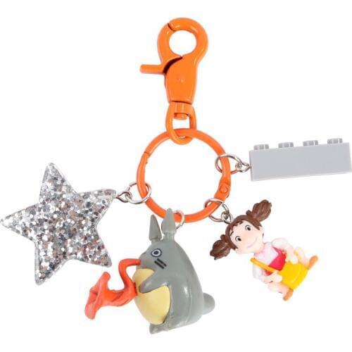 Cartoon anime Hayao Miyazaki Keychain Keyring DIY Totoro key chain for women bag charms car keychain pendant decoration Gifts
