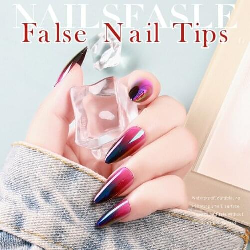 24pcs Detachable Stiletto Long Sharp False Nail Artificial Tips Set Full Cover for Decoration Press On Nails Fake Extension Tips