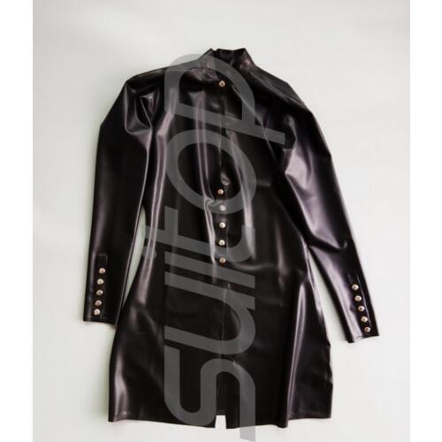 New Womens latex rubber jackets coats hips long