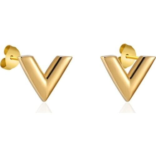 Sample Letter V Beautiful Design Earring Elegant Fashion Women Jewelry Girl Gifts YCCE