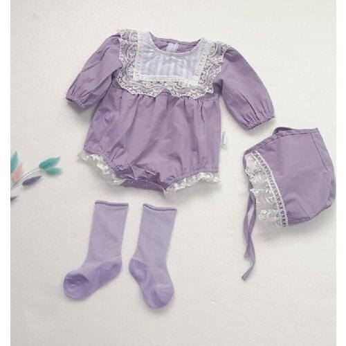 Newborn Baby Clothes Lace Princess New Arrival Baby Girls Romper With Hat Baby Romper For Girls Toddler Jumpsuits Onesie 0-2T