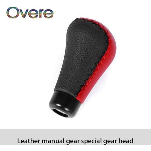 Overe 1Set Car Gear Shift Knob Shifter Knob Leather For Mercedes W205 W203 Volvo XC90 S60 XC60 V40 Alfa Romeo 159 156