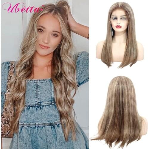 Highlight Lace Front Wigs Straight 13x4x1 Lace Front Human Hair Wigs For Black Women Pre Plucked With Baby Hair Remy Hair