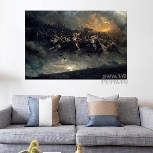 Peter Nicolai Arbo Wild Hunt Art Print Poster oil paintings canvas For Home Decor Wall Art