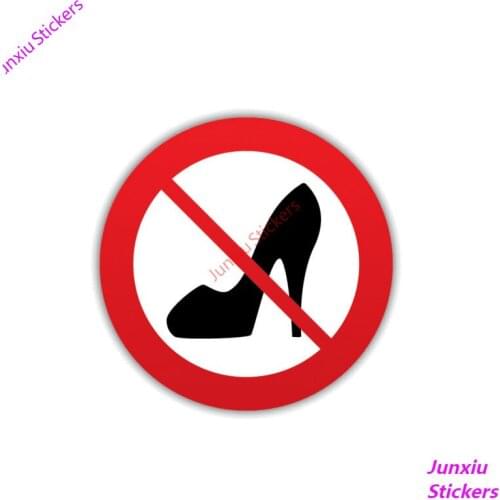 No Women Shoe Warning Vinyl Cover Scratch Accessories Bodywork Windshield Car Stickers Decals Sunscreen Suv Interior KK11*11cm