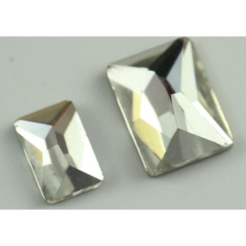Rectangular-Shaped Series Non Hot fix Rhinestones Multi sizes AB/Clear Glass Flatback Crystal Stones for Clothes Bags Decoration