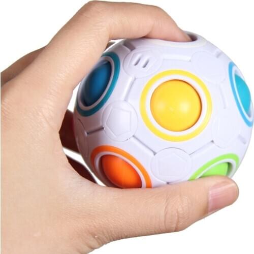 Football Rainbow Puzzle Ball Cube Soccer Rainbow Fidget Ball Toy Gift