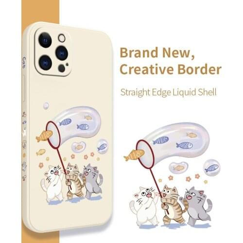Newest Cute Cat Pattern Phone Case For iPhone 12 Pro Max 11 X XS XR XSMAX SE2020 8 8Plus 7 7Plus 6 6S Plus Silicone Cover