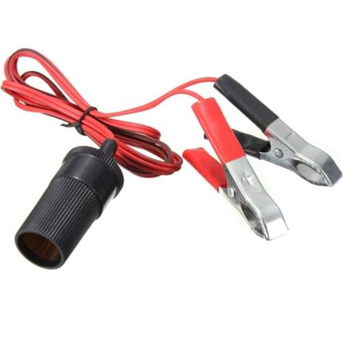 12V Universal Car Auxiliary Cigarette Lighter Socket Connector Battery Crocodile Clips Power Adapter Extension Cord