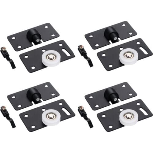 WSFS Hot 4Pcs/Set Iron Wardrobe Door Wheel Cabinet Wheel Cabinet Sliding Door Roller Set Drawer Door Pulley 3.3X1.8X0.1inch