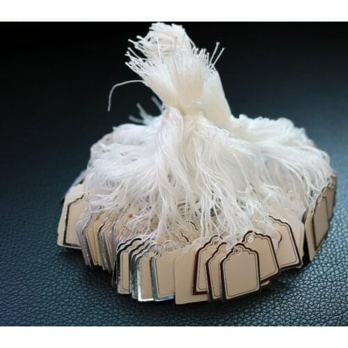 100pcs Jewelry String Cord Price Tags Custom Printing Blank Label Gold Silver Display Accessories Jewelery Store