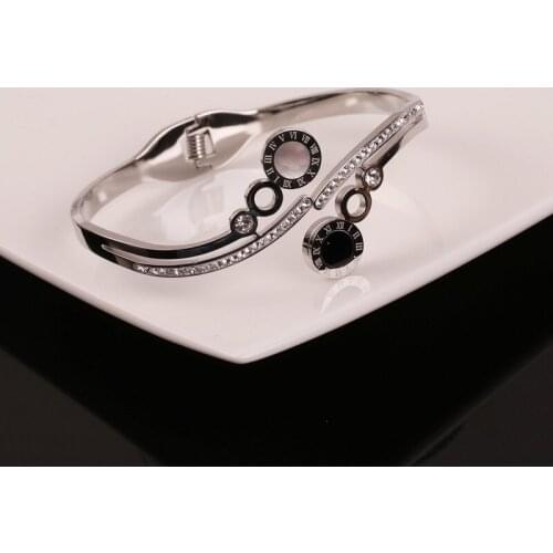 POTCET Womens Stainless Steel Titanium Steel Bracelet Fashion Personality Retro Hip Hop Travel Souvenir Jewelry