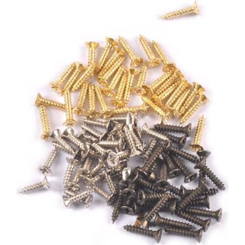 100Pcs Mini Flat Head Screw For Wooden Box Hardware Accessories Carpenters Furniture Wood Working Bronze/silver/golden Screws