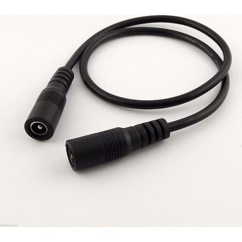 2pcs CCTV DC Power Adapter Cable 5.5x 2.1mm Female To Female Extension Connector 40cm