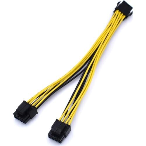 High quality 18AWG 20cm ATX EPS CPU 8pin to 2*8(4+4)pin splitter extention power cable