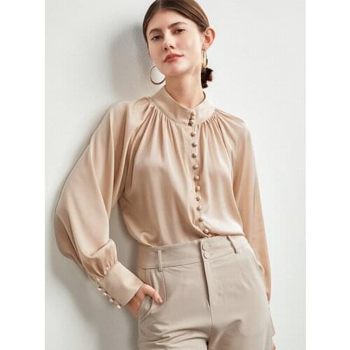 2021 Spring Autumn Silk Shirt Elegant Blouse Women Long Sleeve Top Female Casual Womens Tops and Blouses Blusas Mujer Pph3568