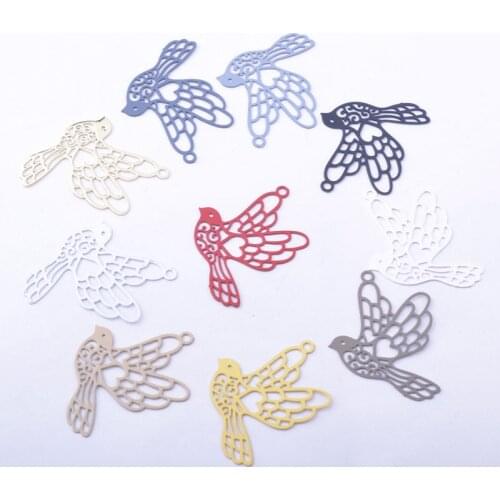 50pcs AC12400 22*22mm Animal pigeon Charms Painted Pendant DIY Jewelry Earring Accessories