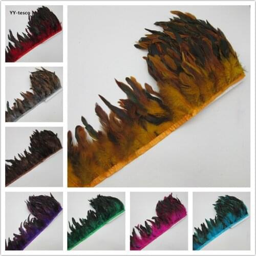 50 Yard 15-20cm for Selections Rooster Feathers Tail Wedding Bride Dresses Decoration Skirt Feathers Party Decorative Boas Strip