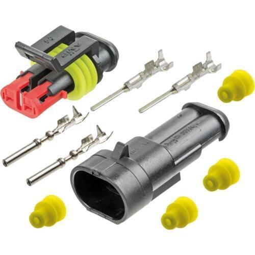 Promotion! 1 Kit 2 Pin AMP Super seal Way Waterproof Electrical Wire Connector Plug for car waterproof connector