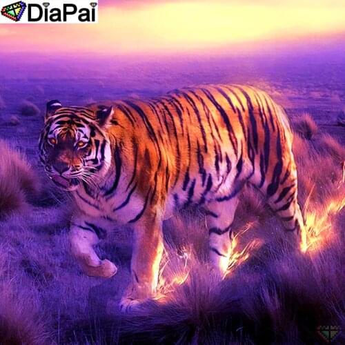 DiaPai Diamond Painting 5D DIY 100% Full Square/Round Drill "Animal tiger" Diamond Embroidery Cross Stitch 3D Decor A23705
