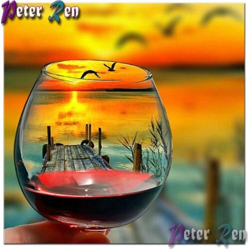 Diamond painting 5d scenery daimond paiting diamant embroidery Glass Landscape Cross Stitch Rhinestone Home Decoration Love Gift