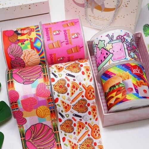 Free shipping Printed 3 inch 75mm Cartoon characters printed grosgrain ribbonS for Accessories 57300