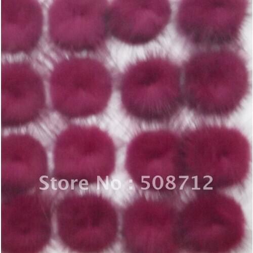Free shipping!!!!500pcs mink fur ball embellishment sew trim for DIY craft hair accessory 30mm wine Red
