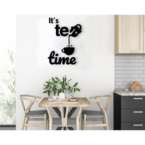 BK Home Its Tea Time Wooden Wall Post Modern Convenient Reliable Decoration Gift Quality Design Simple Vicinity