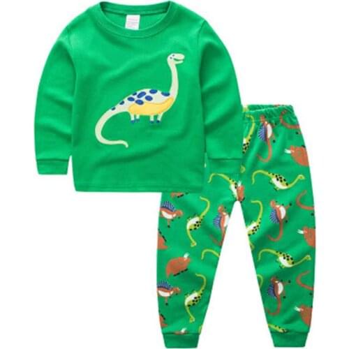 Dinosaur Kids Pajama Sets Boys Sleepwear Girls Pijamas Suit Children Pyjama T-Shirt + Pants Baby Home Clothing Nightwear