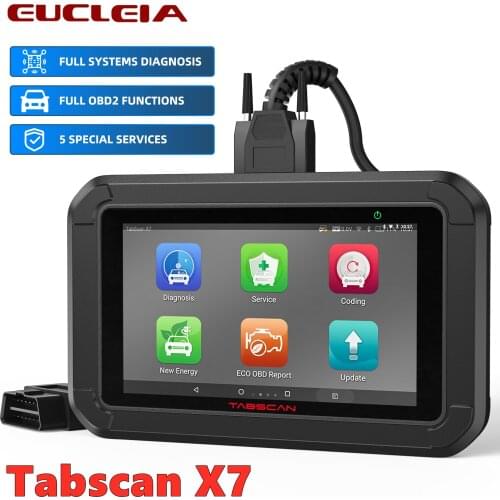 EUCLEIA Tabscan X7 OBD2 Diagnostic Scanner Full System Oil SAS BMS EPB TPS Reset Code Reader Car Diagnostic Tools Free Shipping